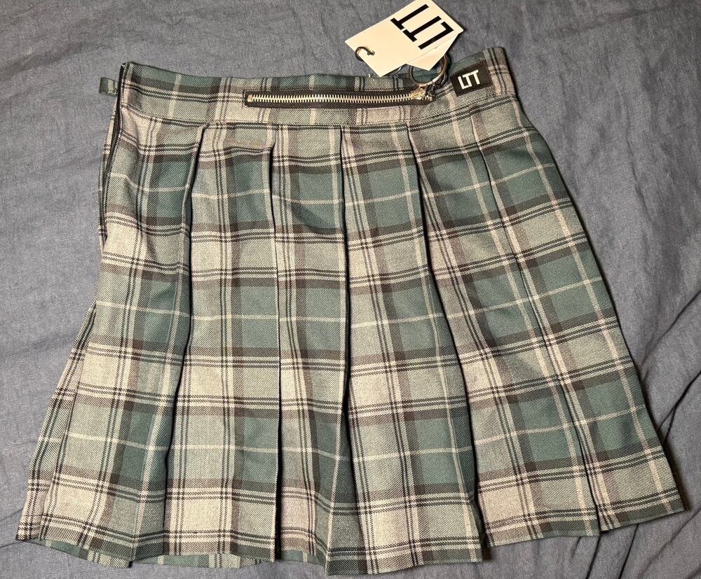 NWT Love Too True Green Plaid Tennis Skirt Size US 4